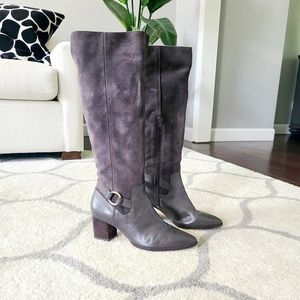 Sole Society Gray Knee High Suede Boots 8.5